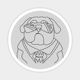 Bulldog in a black suit Magnet